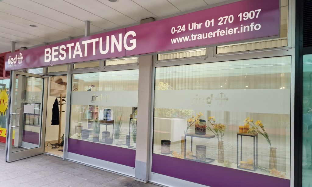Aussenansicht der Filiale in Stammersdorf von Bestattung Ried.