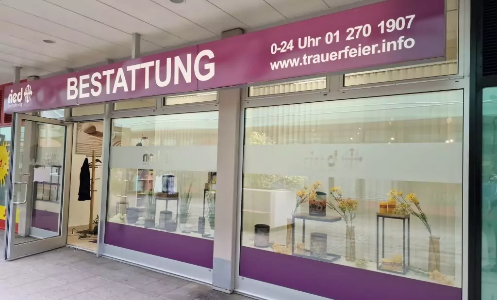 Aussenansicht der Filiale in Stammersdorf von Bestattung Ried.